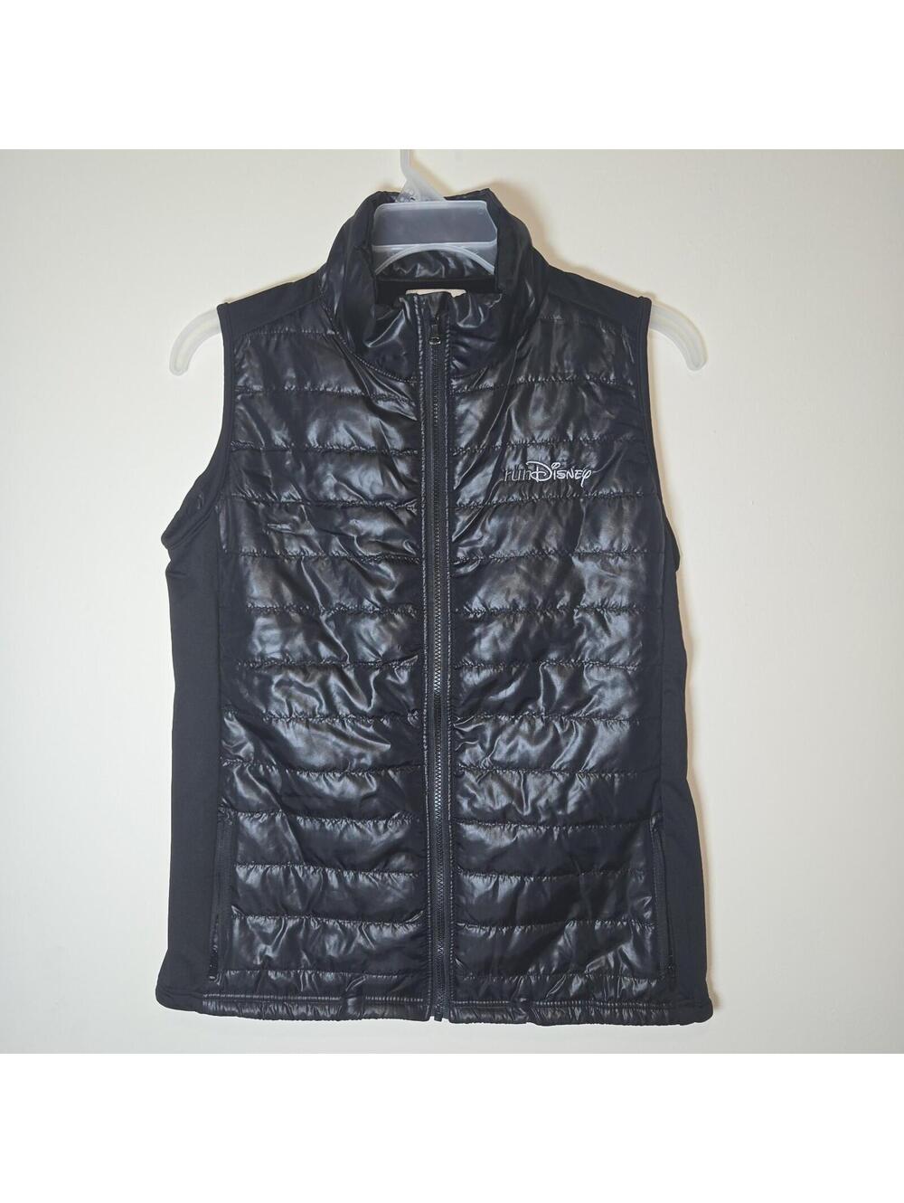 Disney Parks Run Disney Marathon Black Puffer Vest Full Zip Women’s L